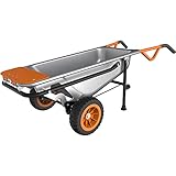 Worx WG050 Carriola Multifunzione a Due Ruote, Porta Sacchi, Porta Fusti, Trasporto Sassi, Trasporto Vasi, Capacità di Carico Max 136kg