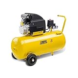 ABAC Compressore d Aria MONTECARLO B20 BASELINE, Compressore Aria 50 Litri, Doppio Manometro, Pressione Massima 8 Bar, Lubrificato ad olio, Ruote per Trasporto, Potenza 2 CV Giallo