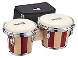 Rockjam RJ-100301 7 "e 8" Bongo BONGO Set con borsa imbottita e chiave di tuning Chiave rossa e striscia naturale