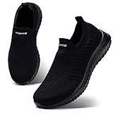 HKR Scarpe Ginnastica Donna Respirabile Running Sportive Camminare Corsa Sneakers Comode Scarpe Infermiereda Lavoro Nero 40 EU