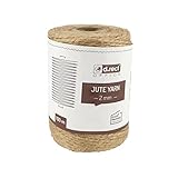 D.RECT 100m Iuta Marrone Naturale | Spago per Confezioni Regalo Te | Corda Decorativa | Spessore 2 mm | per: Imballaggio, Floricoltura, Decorazione, Jute Yarn, 100 m, unità