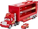 Mattel Disney Pixar CARS - Mack Mini Racers Trasportatore, include mini veicolo die-cast di Saetta McQueen, trasporta fino a 18 mini veicoli da corsa, giocattolo per bambini, 4+ anni, GNW34