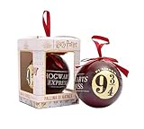 Ciao- Sfera decoupage ornamentale Harry Potter Binario 9 3/4 (Ø7,5cm) originale Wizarding World con nastro in tessuto per albero di Natale in giftbox