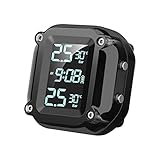 Shkalacar Sistema di monitoraggio della Pressione dei Pneumatici Wireless per motociclette TPMS di Ricarica USB per Moto con 2 sensori Esterni Display LCD