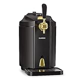 Klarstein Skal - Spillatore Birra, Spillatrice, Spillatore Birra da Casa 5 Litri, 3 x Cartuccia a Pressione CO² e Adattatore, Display LED, Silenzioso, 2-12 °C, Vassoio Gocce, Acciaio Inox, Nero