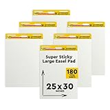 Post-it Super Sticky Meeting Charts,Pacchetto convenienza, 6 blocchetti, 30 Fogli per blocco, 635 mm x 762 mm, Colore Bianco, per Fare Brainstorming Ovunque e Rendere Visibili tutte le Idee