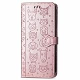 Nadoli Divertente Cartone Goffratura Gatto Cane Modello Pelle Sintetica Chiusura Magnetica Slot per Schede Portafoglio Flip Custodia Cover per Honor 70