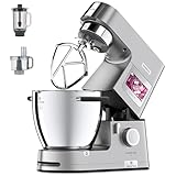 Kenwood Cooking Chef XL KCL95.424SI, Impastatrice Planetaria con Frusta K, Frullatore, Robot da Cucina, Gancio per Impasti, Display LCD, Bilancia Integrata, Ciotola Acciaio Inox 6,7L, 1500W, Argento