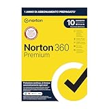 Norton 360 Premium 2024, Antivirus per 10 dispositivi, Licenza di 1 anno con rinnovo automatico, PC, Mac, tablet e smartphone