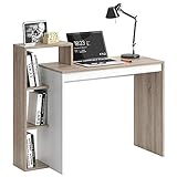 BAKAJI Scrivania con Libreria 4 Ripiani Tavolo da Lavoro Porta Pc Computer Struttura e Piano in Legno MDF Arredamento Casa Ufficio Cameretta Dimensioni 110 x 90 x 40 cm (Quercia)