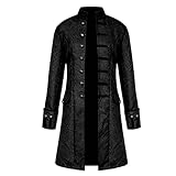 TENZHVXI Uomo Vintage Steampunk Tailcoat Jacket Lungo Cappotto Vittoriano Costume Di Halloween Rinascimento Medievale Frock Coat