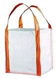 Feldtmann Mini borsa da giardino in polipropilene con 2 passanti, capacità 300 kg, 40 x 40 x 45 cm, colore bianco