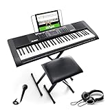 Alesis Melody 61 - Pianola Tastiera per Principianti con Diffusori, Supporto, Sgabello, Cuffie, Microfono, Leggio, 300 Suoni, Lezioni Musicali