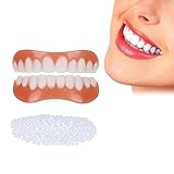 Dente Provvisorio, Denti Finti Cosmetici, 1 Paia Faccette Istantanee, Protesi a Sorriso Perfetti, Dentiera Bianca Superiore e Inferiore, Faccette Istantanee Denti Finti, Taglia Unica