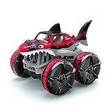 Auto RC, nuove auto anfibie a quattro vie a forma di squalo con luci RC Buggy, adatte per erba, sabbia, piscina, vasca da bagno RC Rock Crawler, forma carina macchinina telecomandata, regali per ragaz