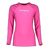 O Neill Wetsuits Damen Basic Skins Long Sleeve Rash Guard, Gilet Donna, Colore: Rosa, M