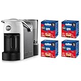 Lavazza, A Modo Mio Jolie Evo, Macchina per Caffè Realizzata con 36% di Plastica Riciclata, Macchina Espresso con 64 Capsule Lavazza A Modo Mio Crema e Gusto Classico Incluse, Bianca