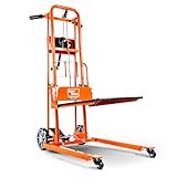 SuperHandy Impilatore di verricello per sollevamento materiale, carrello per transpallet, tavolo elevatore, elevatore forcella, sollevamento massimo 150 kg 40 pollici con ruote da 8 pollici, ruote