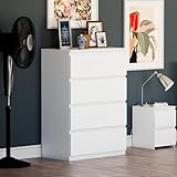 Vida Designs Cassettiera Denver, Legno ingegnerizzato, White, 4 Drawer