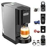 KOTLIE AC-513HF Macchina da caffè multifunzione 5 in 1 per Nespresso Original/per Dolce Gusto/Caffè in polvere/ESE(44 mm)/per Lavazza a modo mio, per tazze alte (Nero)