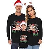 Felpe per Tutta la Famiglia Natalizia Elegant Felpa Natalizio Famiglia Maglia Coppia Fidanzati con Stampa 3d Natalizie Comodi Felpa da Natale Casual per Famiglia Natalizi Set Pullover Natale Family