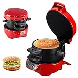 Tostapane Sandwich/Hamburger Maker, Tostapane con anello omelette, 600 W Burger Maker con rivestimento antiaderente, Macchina Per Panini Per la Colazione Per Hamburger, Snack, Colazione Veloce DIY