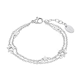 s.Oliver bracciale acciaio inossidabile bambina gioielli braccio, 14+2 cm, argento, stella, fornito in scatola regalo per gioielli, 2027453