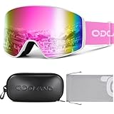 Odoland Kit di Maschera da Sci con Scatola, Maschera Snowboard Cilindrici Ampia Vista Anti-Nebbia Protezione UV, Occhiali da Sci per Uomo e Donna, WP