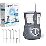 Waterpik Idropulsore Dentale Ultra Professional con 7 Testine e Sistema Avanzato di Controllo della Pressione con 10 Impostazioni, Strumento di Rimozione della Placca Dentale, Grigio (WP-667EU)