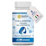 BeePlan Nutrition® Collagene Idrolizzato 2000mg e Acido Ialuronico - 360 compresse Integratore Collagene Puro per Pelle Ossa e Articolazioni - NUOVA Formula Made in Italy