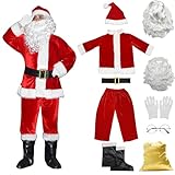 SELORE Costume Babbo Natale Adulto Uomo Vestito Babbo Natale Unisex Santa Claus Christmas Suit Cosplay(M)