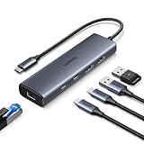 UGREEN Hub USB C a Ethernet 6 in 1 1000 Mbps Adattatore RJ45 Thunderbolt 3 a Gigabit Hub Tipo C Compatibile con iPhone 15 Plus Pro Max MacBook Pro Air M2 iMac iPad Dell XPS Xiaomi Mi13 Galaxy S24 S23