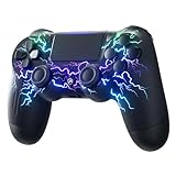 ECHTPower Controller Wireless per PS4, Joystick con Luci RGB per PS4/Pro/Slim/PC, Batteria da 1000mAH, Doppia Vibrazione, Giroscopio, jack per Cuffie da 3,5mm, Controller Ergonomico e Antiscivolo