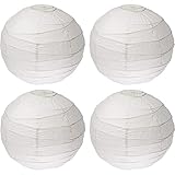 Ikea Regolit Paralume a sfera in carta di riso, 45 cm, colore bianco, confezione da 4 pezzi