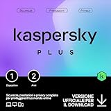 Kaspersky Plus Internet Security 2024 | 1 dispositivo | 2 anni | Con Anti-Phishing e Firewall | VPN illimitata | Password Manager | Protezione banking online | PC/Mac/mobili | Attivazione e-mail