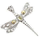 Prehnite 925 Sterling Silver Dragonfly Pendant