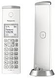 Panasonic KX-TGK220JTW Telefono Cordless DECT con Segreteria Telefonica, LCD 1.5" con Retroilluminazione Bianca, Suoneria Polifonica, Blocco Chiamate Indesiderate, Modalità Eco e Eco Plus, Bianco