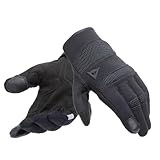 Dainese - Athene Tex Gloves, Guanti Moto Estivi da Uomo con Compatibilità Touchscreen, Palmo RInforzato in Pelle Scamosciata, Leggeri e Traspiranti con Inserti Elasticizzati, Nero