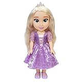 Disney Princess Bambola Principessa Rapunzel 38 cm con bellissimi occhi scintillanti, abito scarpette e tiara, bambine dai 3 anni in su!