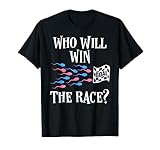 Who will Win the Race Funny Gender Reveal T-shirt Uomo Donna Maglietta