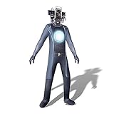 Tongyundacheng Tuta costume da Toilette per bambini Adulto Titan Speakerman TV Man Cameraman Cosplay Halloween Bodysuit con copricapo