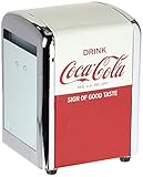 Tablecraft CC381 Coca-Cola Dispenser Tovaglioli, Metà, Rosso, Acciaio Inox