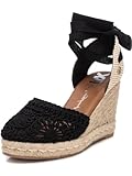 XTI 142336, Sandalo Espadrillas con Zeppa Donna, Nero, 39 EU