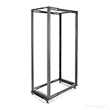 StarTech.com Server Rack 42U 19" a 4 Montanti a Telaio Aperto - Armadio Rack di Rete con Ruote, Piedini di livellamento/montaggio a pavimento, Rack dati per Apparecchiature AV/Dati/IT (4POSTRACK42)