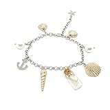 Bracciale catena con charms conchiglie e"message in a bottle"