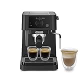 De Longhi Stilosa EC235.BK Macchina manuale da Caffè Espresso e Cappuccino, Caffè in Polvere o in Cialde E.S.E., Montalatte classico per Cappuccini, serbatoio 1L, 1100W, Caldaia Acciaio Inox, Nero