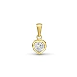 Amberta Allure Ciondolo in Oro 9 ct per Donna con Zircone: Ciondolo Cuore Oro