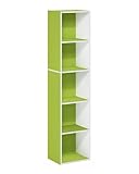 Furinno Pasir Libreria a 5 ripiani aperti, verde/bianco