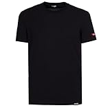 DSQUARED2 T-Shirt Nera da Uomo con Patch Logo in Rosso M