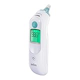 Braun ThermoScan 6, IRT6515 - Termometro digitale per le orecchie per adulti, neonati, bambini e bambini, veloce, delicato e accurato con risultati codificati a colori, bianco